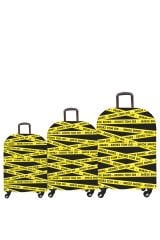 (My#31 Sarı Şeritler) VALİZLER İÇİN KILIF SETİ (KABİN ORTA VE BÜYÜK)