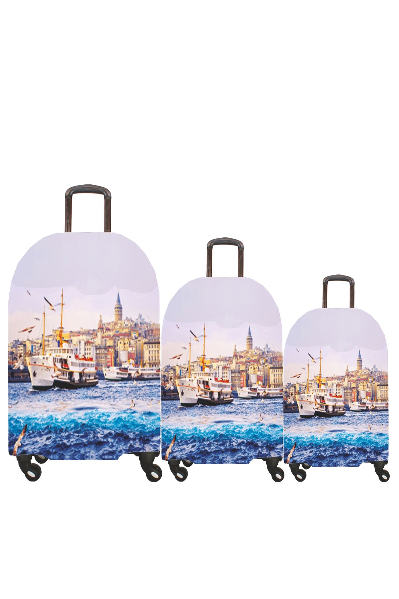 (My#33 Eminönü) VALİZLER İÇİN KILIF SETİ (KABİN ORTA VE BÜYÜK)