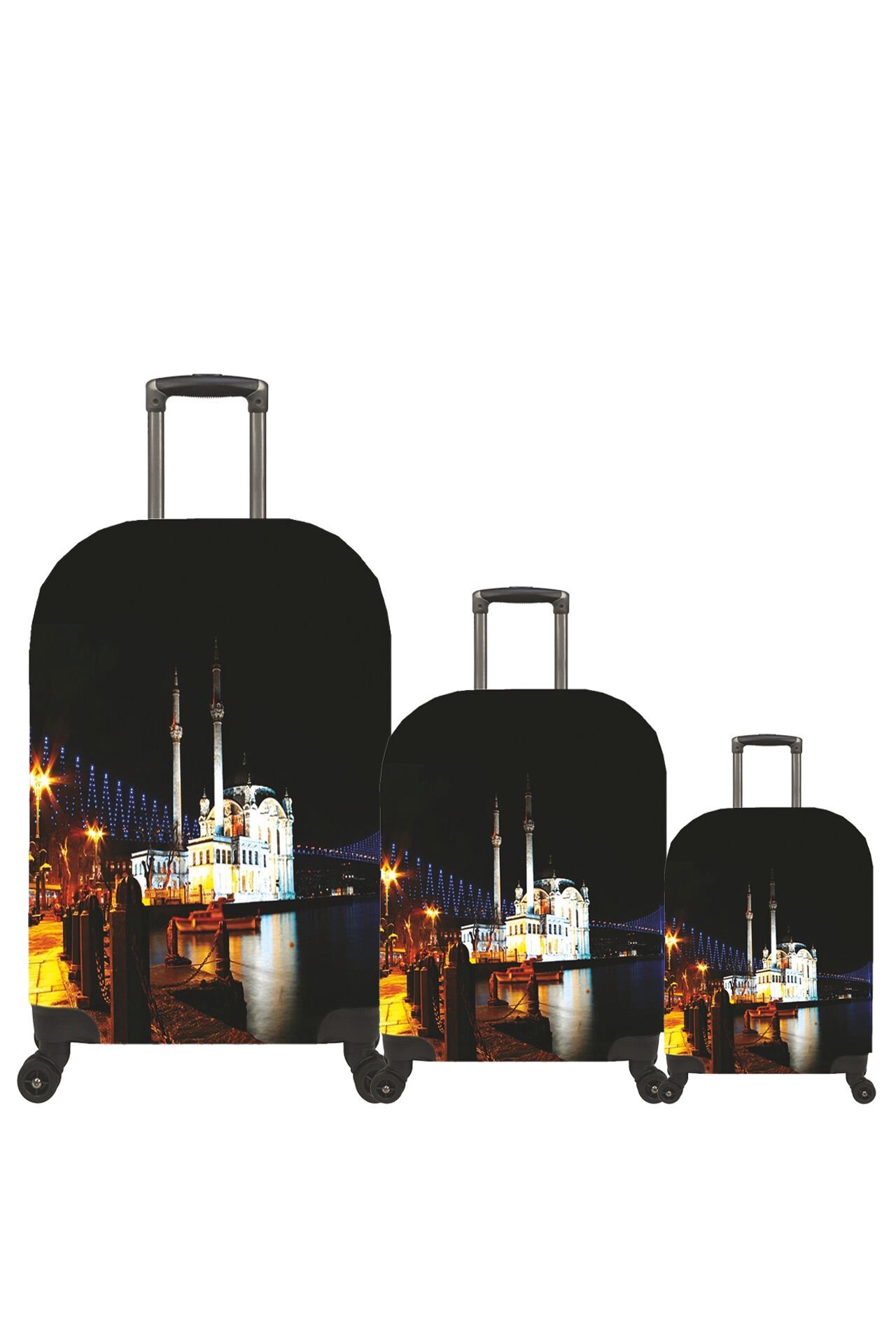 (My#40 Ortaköy) VALİZLER İÇİN KILIF SETİ (KABİN ORTA VE BÜYÜK)