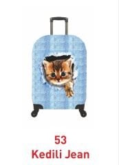 (My#53 Kedili Jean) VALİZLER İÇİN KILIF SETİ (KABİN ORTA VE BÜYÜK)