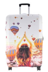 My 72 Kapadokya 2 VALİZ KILIFI / BAVUL KORUYUCU ÖRTÜSÜ Büyük, Orta, Kabin Boy Set