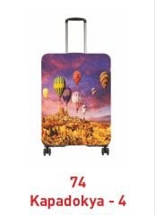 (My#74 Kapadokya 4) VALİZLER İÇİN KILIF SETİ (KABİN ORTA VE BÜYÜK)