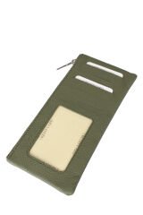 MPCUZ 102 Kadın Unisex, Hakiki Deri, Cüzdan Kartlık Haki