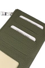 MPCUZ 102 Kadın Unisex, Hakiki Deri, Cüzdan Kartlık Haki