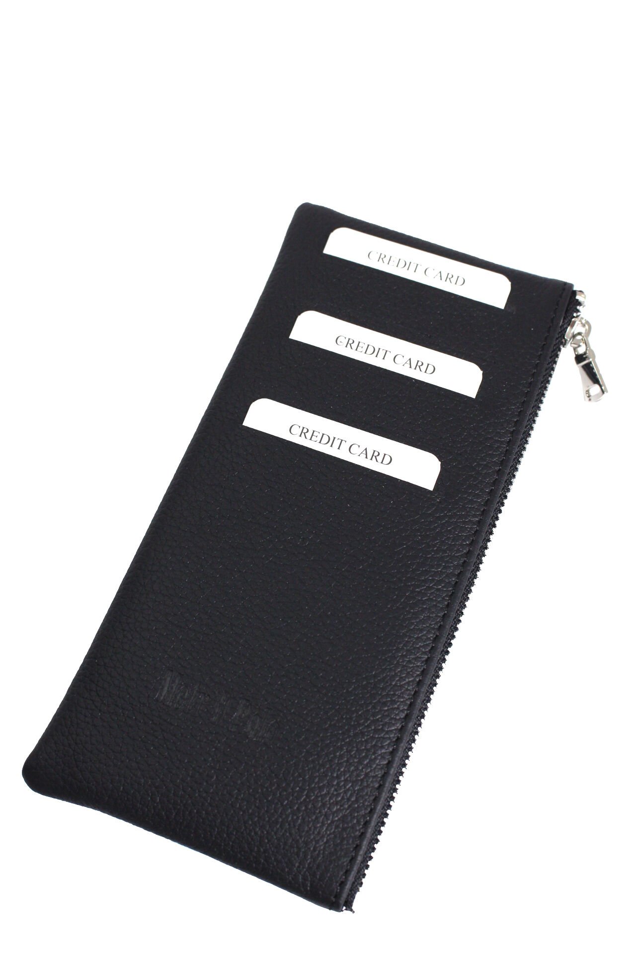 MPCUZ 102 Kadın Unisex, Hakiki Deri, Cüzdan Kartlık Siyah