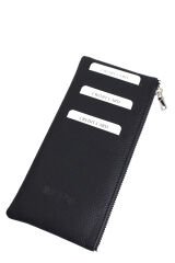 MPCUZ 102 Kadın Unisex, Hakiki Deri, Cüzdan Kartlık Siyah