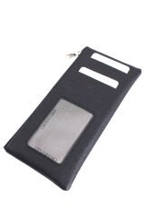 MPCUZ 102 Kadın Unisex, Hakiki Deri, Cüzdan Kartlık Siyah