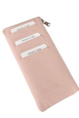 MPCUZ 102 Kadın Unisex, Hakiki Deri, Cüzdan Kartlık Pembe