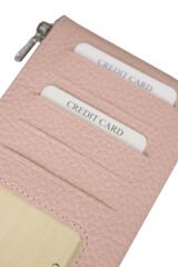 MPCUZ 102 Kadın Unisex, Hakiki Deri, Cüzdan Kartlık Pembe