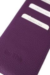 MPCUZ 102 Kadın Unisex, Hakiki Deri, Cüzdan Kartlık Mürdüm