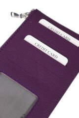 MPCUZ 102 Kadın Unisex, Hakiki Deri, Cüzdan Kartlık Mürdüm