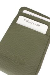 MPCUZ 101 Kadın Unisex, Hakiki Deri, Cüzdan Kartlık Haki