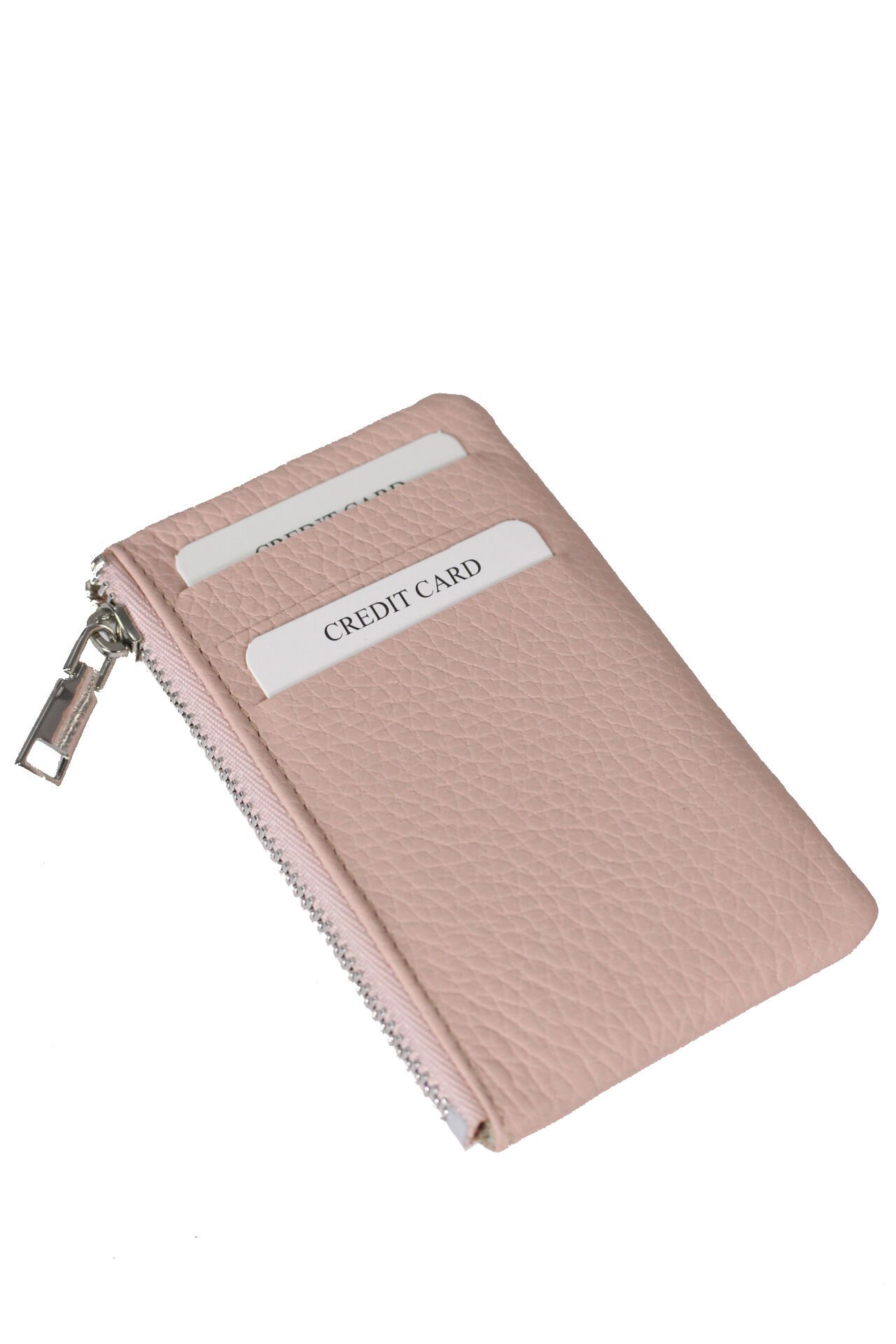 MPCUZ 101 Kadın Unisex, Hakiki Deri, Cüzdan Kartlık Pembe