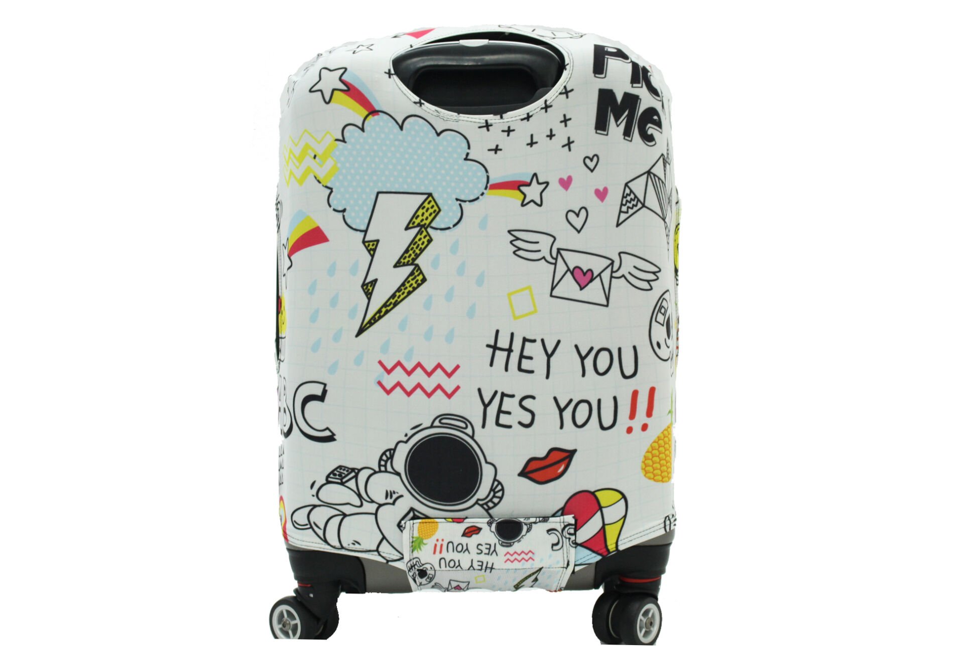 (My#36 Karıışık Objeler) VALİZ İÇİN KILIF Beyaz - Orta Boy