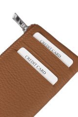 MPCUZ 101 Kadın Unisex, Hakiki Deri, Cüzdan Kartlık Taba