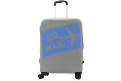 (My#24 Düz Air Mail) VALİZ İÇİN KILIF Gri - Orta Boy