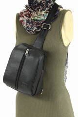 Lizy 1061 Suni Deri Unisex Body Bag, Omuz Çantası