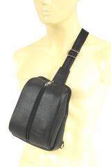 Lizy 1061 Suni Deri Unisex Body Bag, Omuz Çantası Kahve