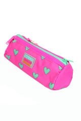 CH 23113 Pembe Yeşil Kalpli - 3' Lü Okul Çantası Seti - Sırt Ve Beslenme Çantası + Kalemlik