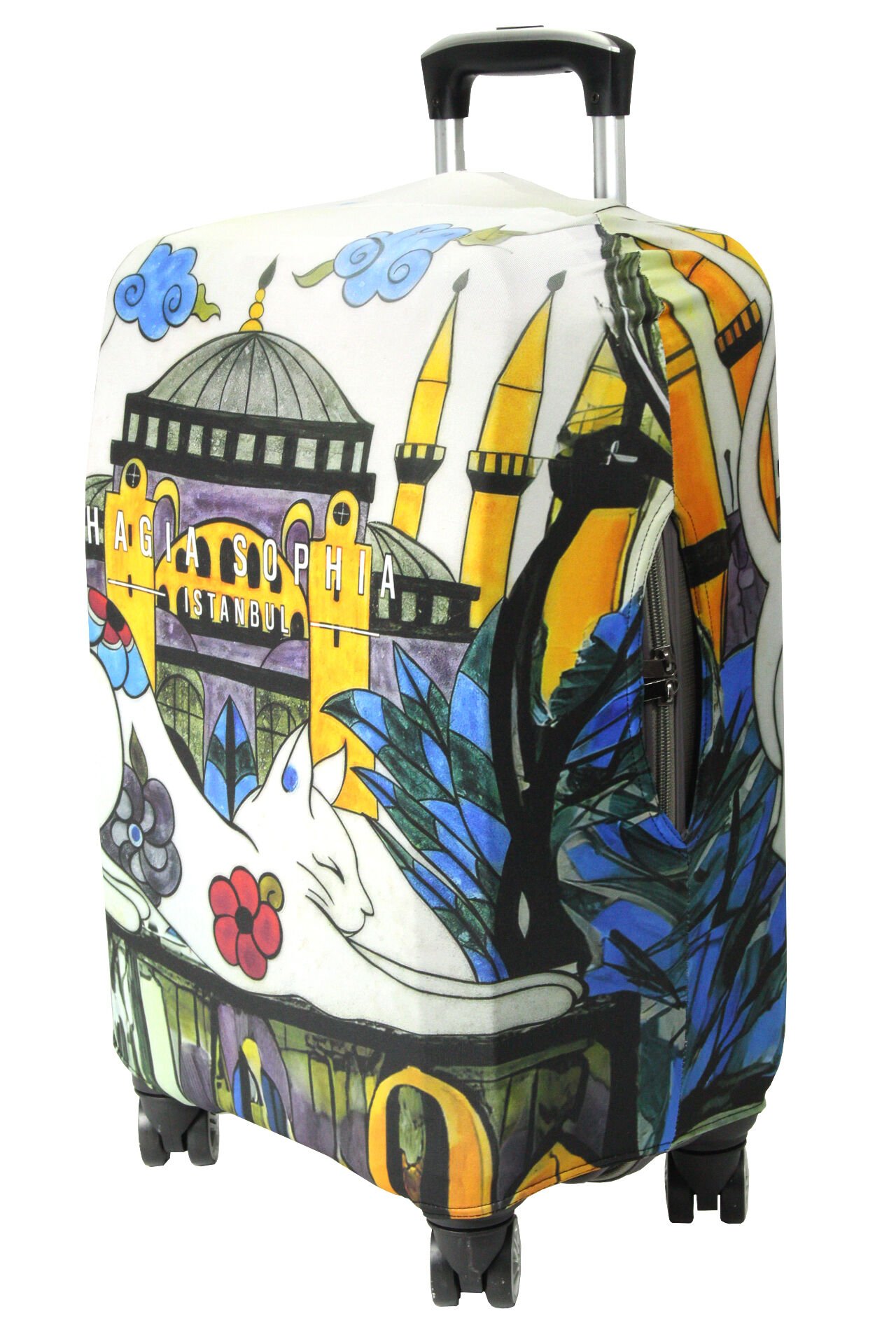 (My#121 Ayasofya / Hagia Sophia KEDİ) VALİZ İÇİN KILIF