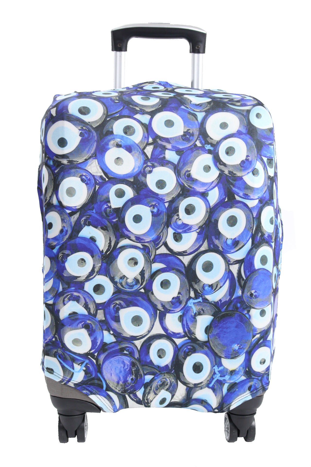 (My#41 Nazar Boncuk) VALİZ İÇİN KILIF Mavi - Orta Boy