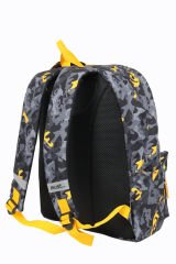 MUST 584612 Kamuflaj Çift Cepli İlkokul Sırt Çantası-Gri / Turuncu