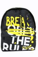 MUST 585055 Break The Rules Çift Cepli İlkokul Sırt Çantası-Siyah