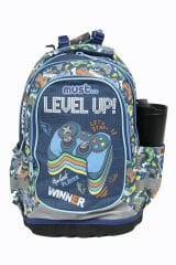 MUST 585192 Level Up Çift Cepli İlkokul Sırt Çantası-Siyah