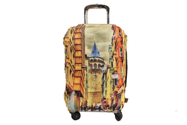 (My#17 Galata) VALİZ İÇİN KILIF Turuncu - Kabin Boy