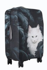 (My#85 Kedi Kara Tüy) VALİZ İÇİN KILIF