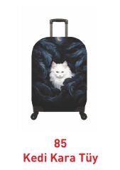 (My#85 Kedi Kara Tüy) VALİZ İÇİN KILIF