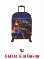 (My#56 Galata Kuş Bakışı) VALİZLER İÇİN KILIF SETİ (KABİN ORTA VE BÜYÜK)
