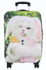 (My#84 Tavşan Kedi) VALİZ İÇİN KILIF
