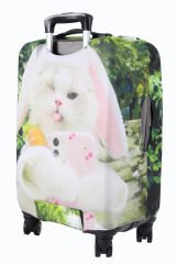 (My#84 Tavşan Kedi) VALİZ İÇİN KILIF