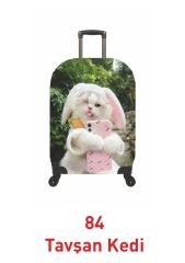 (My#84 Tavşan Kedi) VALİZ İÇİN KILIF