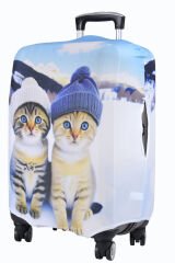 (My#83 Kedi Kar) VALİZ İÇİN KILIF