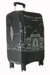 (My#119 Ayasofya / Hagia Sophia 1) VALİZLER İÇİN KILIF SETİ (KABİN ORTA VE BÜYÜK)