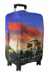 (My#120 Ayasofya / Hagia Sophia 2) VALİZLER İÇİN KILIF SETİ (KABİN ORTA VE BÜYÜK)