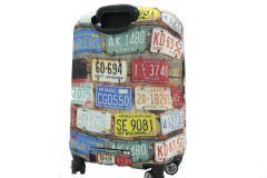 (My#15 Plakalar) VALİZ İÇİN KILIF Gri - Orta Boy