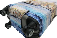 (My#33 Eminönü) VALİZ İÇİN KILIF Beyaz - Mavi - Orta Boy