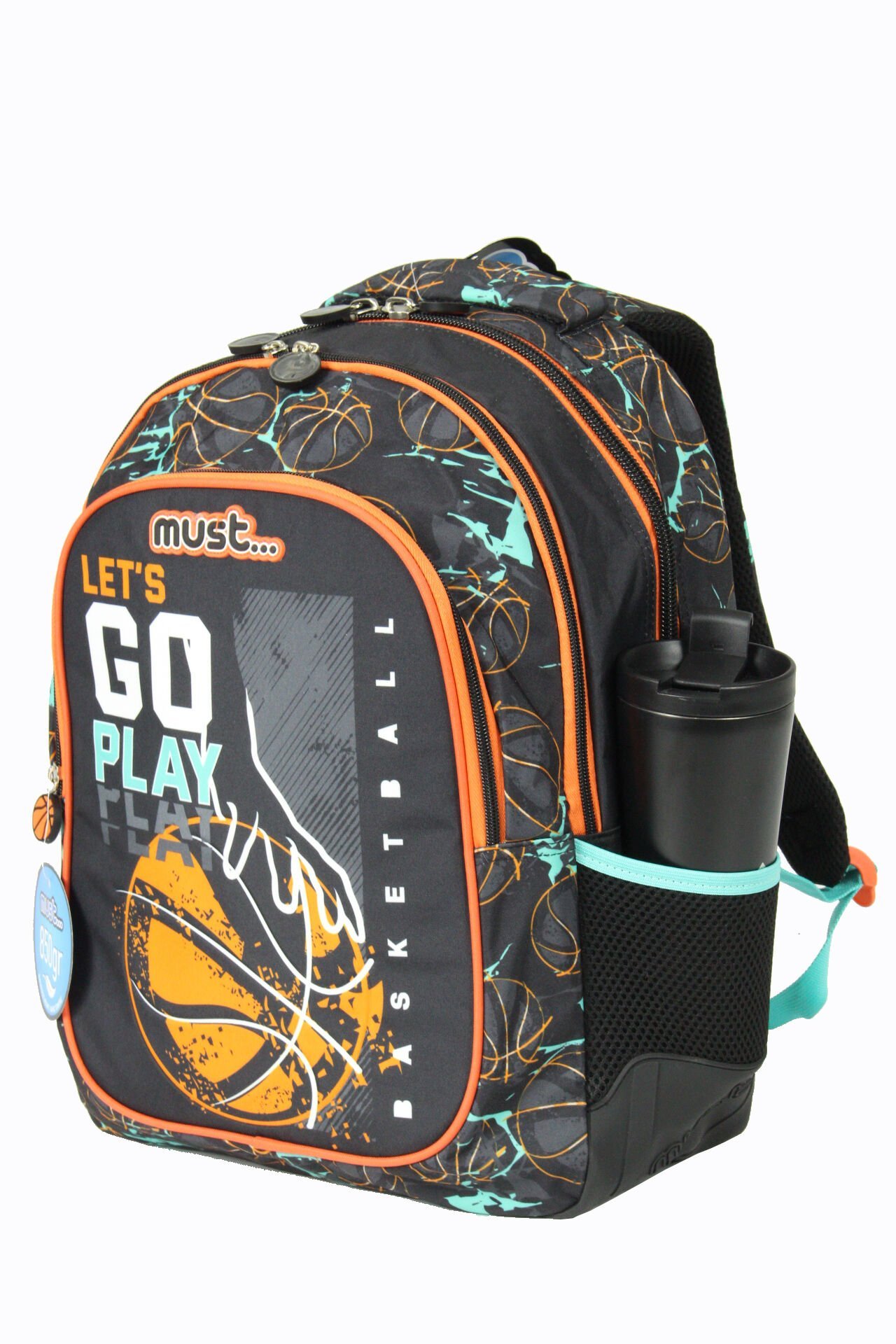 MUST 584972 Basketbol Çift Cepli İlkokul Sırt Çantası-Siyah