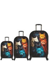 (My#86 Kedi Çete) VALİZLER İÇİN KILIF SETİ (KABİN ORTA VE BÜYÜK)