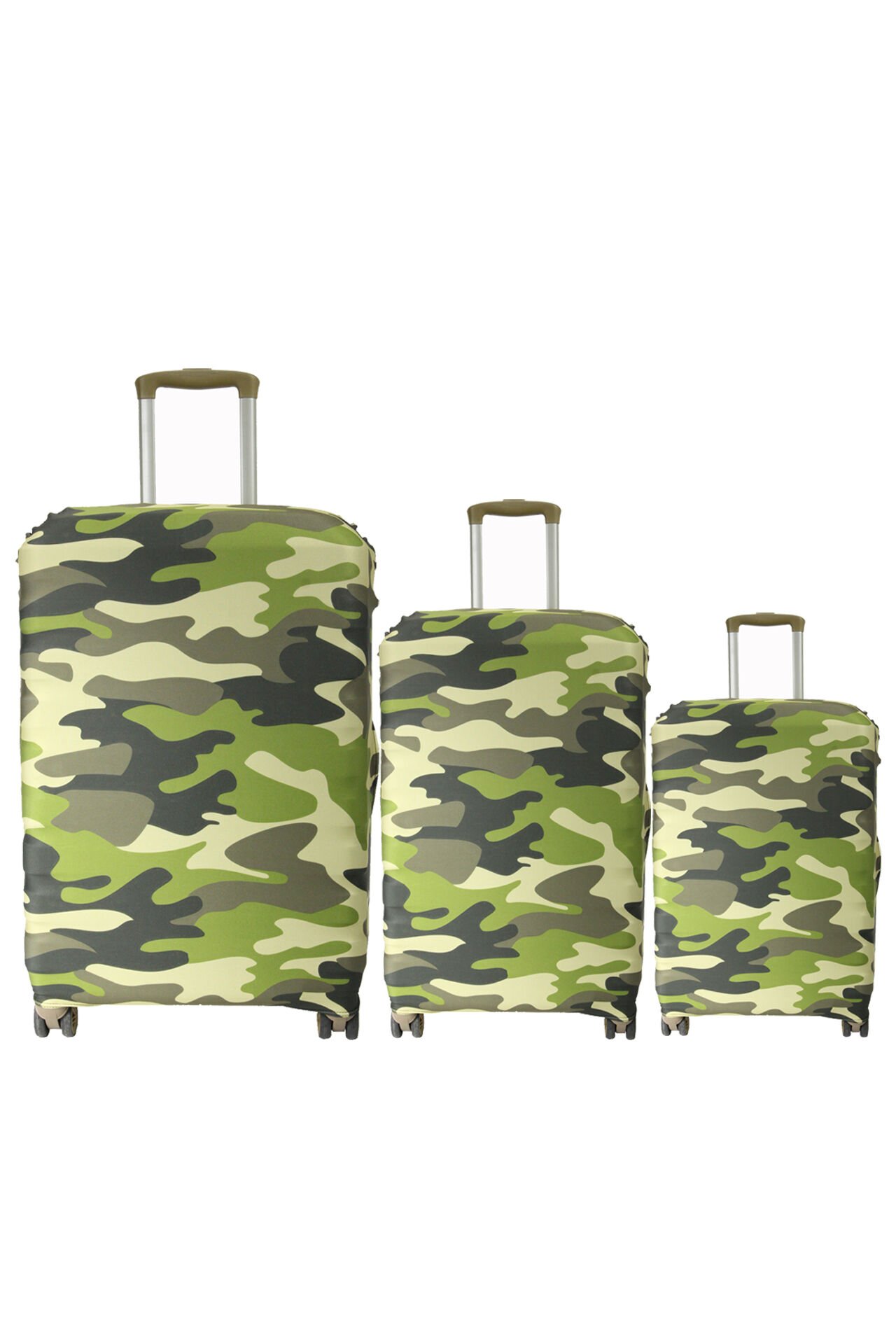 (My#114 Kamuflaj) VALİZLER İÇİN KILIF SETİ (KABİN ORTA VE BÜYÜK)