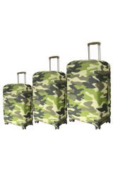 (My#114 Kamuflaj) VALİZLER İÇİN KILIF SETİ (KABİN ORTA VE BÜYÜK)