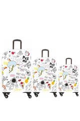 (My#36 Karışık) VALİZLER İÇİN KILIF SETİ (KABİN ORTA VE BÜYÜK)