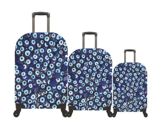 (My#41 Nazar Boncuk) VALİZLER İÇİN KILIF SETİ (KABİN ORTA VE BÜYÜK)