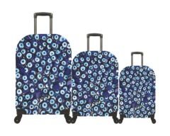 (My#41 Nazar Boncuk) VALİZLER İÇİN KILIF SETİ (KABİN ORTA VE BÜYÜK)