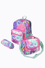 WIA SW026 Kedili - 3' Lü Okul Çantası Seti - Sırt Ve Beslenme Çantası + Kalemlik