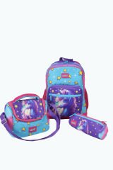 WIA SW019 Unicorn - 3' Lü Okul Çantası Seti - Sırt Ve Beslenme Çantası + Kalemlik