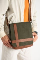 M 417 Mega Bag Unısex Kanvas Postacı Çantası Askılı Çanta Omuz Çanta Yeşil-Taba